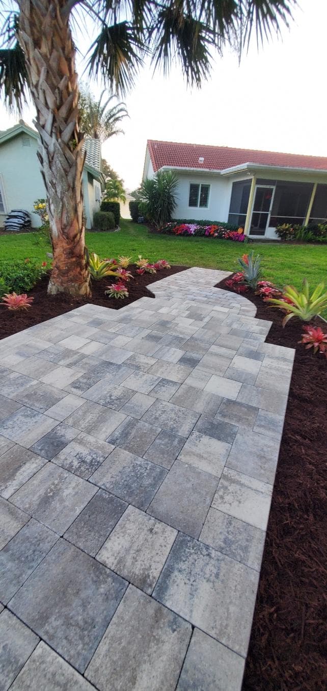 Driveway paver installation by Domi Landscape in South Florida